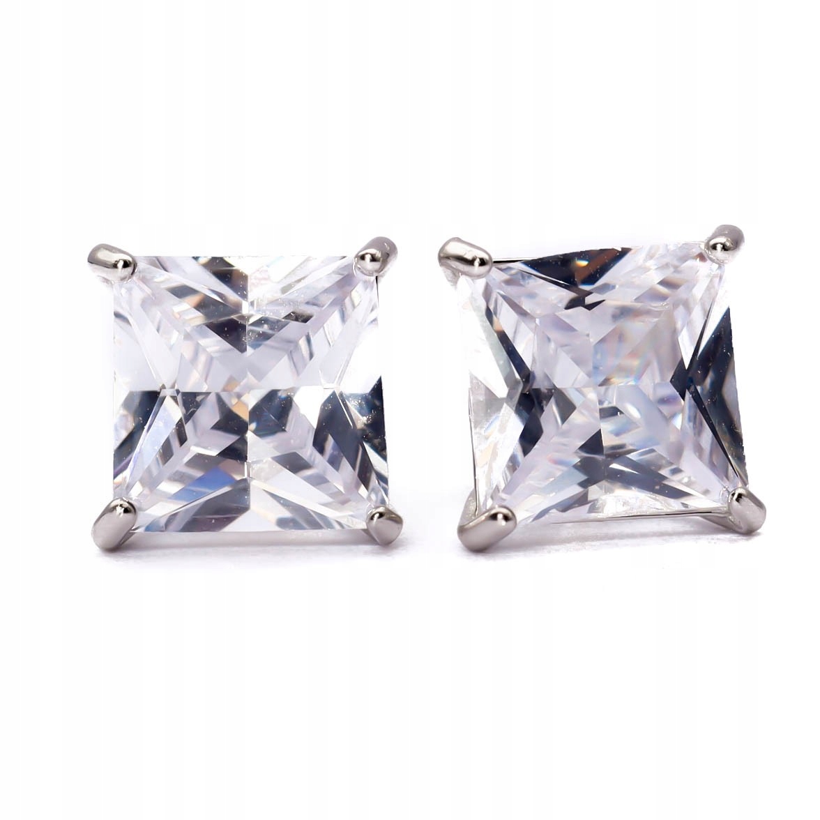 Stříbrné náušnice 925 čtvercová zirkon tyčinka