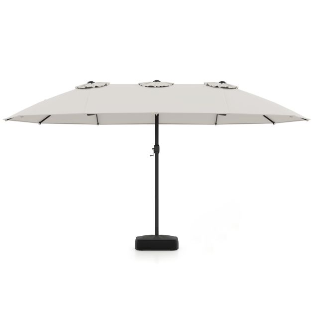 Parasol Costway beżowy 464 x 248 cm duży parasol ogrodowy, tarasowy