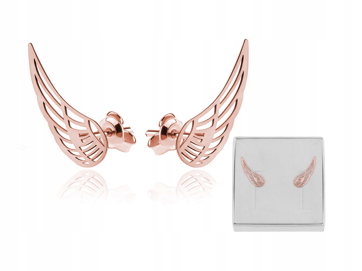 

Srebrne Kolczyki Skrzydła Anioła Wings Srebro Róż