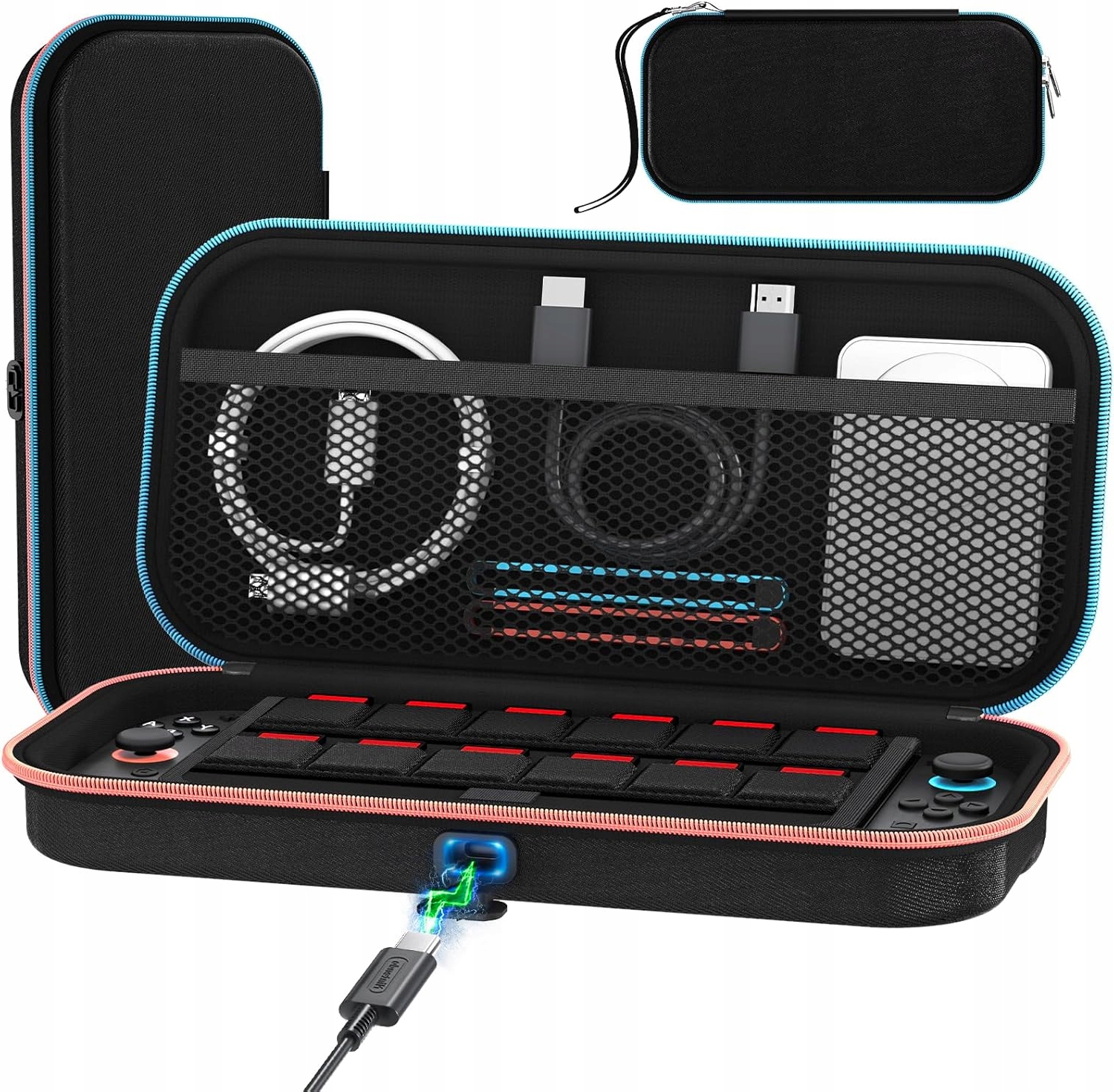 TORBA OCHRONNA NA SWITCH 2 Z MIEJSCEM NA KABEL I 12 GIER PRZENOŚNA