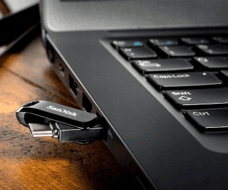 SanDisk Pamięć USB typ C Ultra Dual Drive Go 512GB + USB C 400MB/s SZYBKI Interfejs USB 3.1 typ C