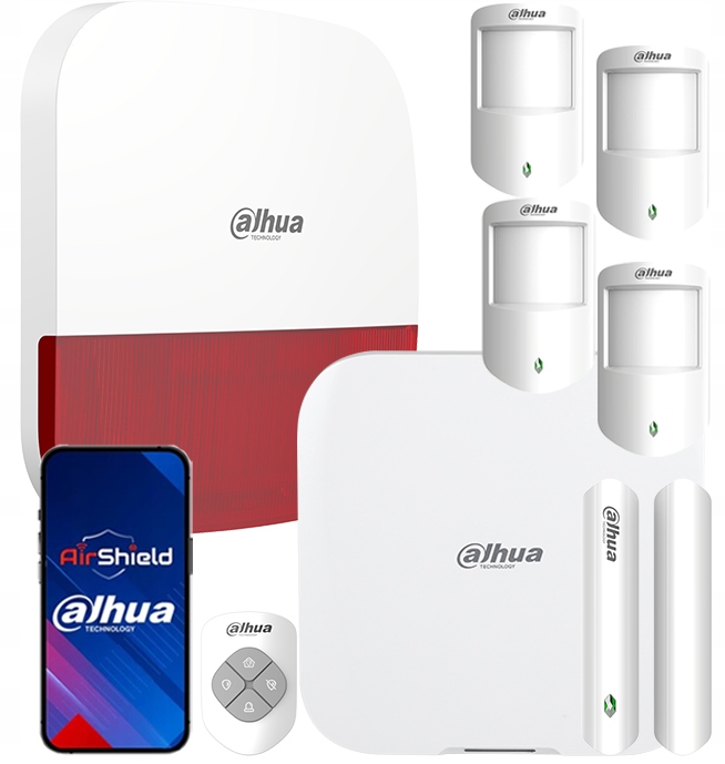 Alarmový set Dahua 4G Sms WiFi AirShield 4x Pir detektor Pilot Syrena