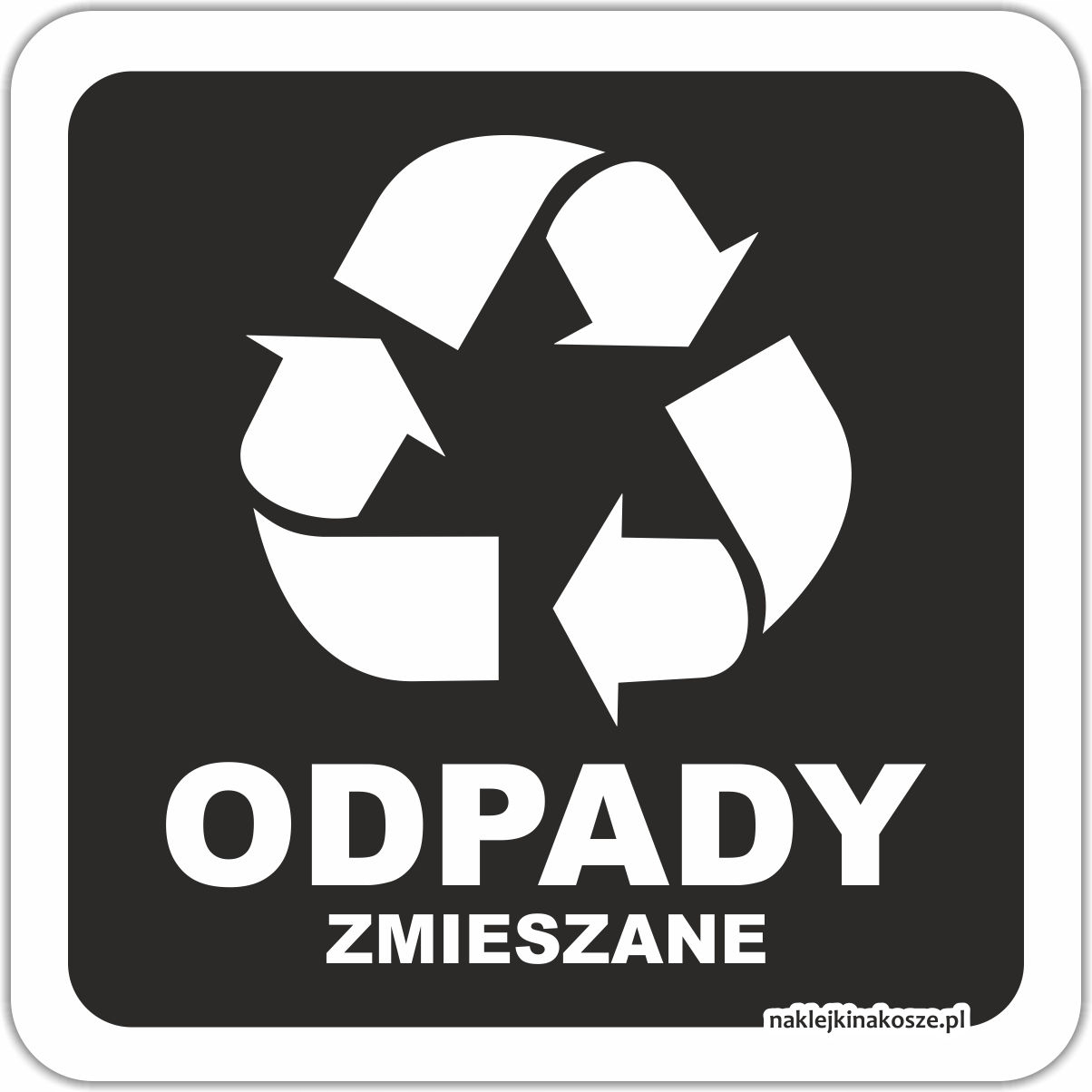 

Naklejka Odpady Zmieszane segregacja odpadów 10 cm