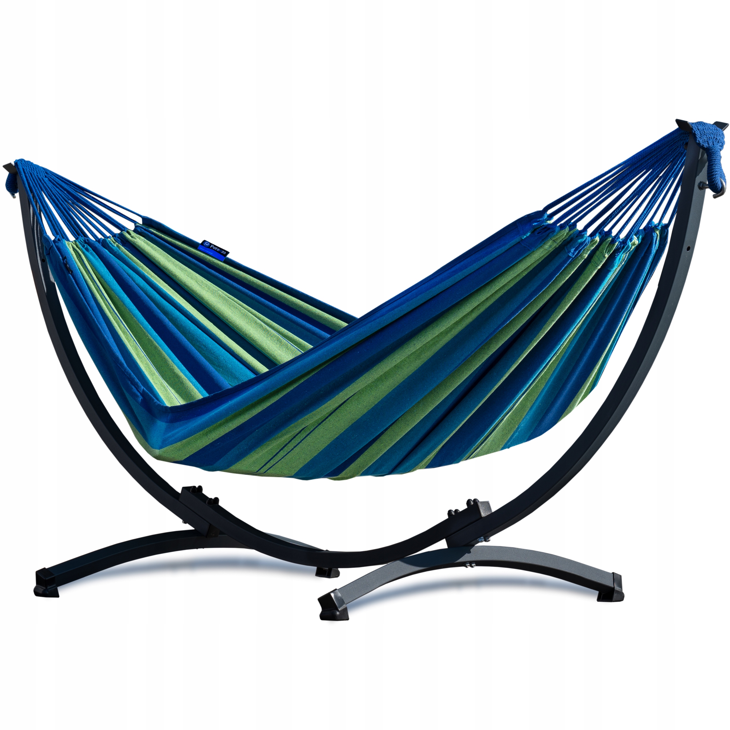 Hamak ze stelażem stalowym Kompakt zestaw na taras hamak ogrodowy Potenza