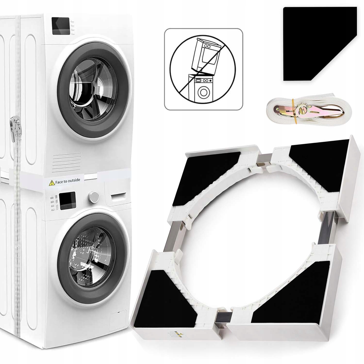 Łącznik Pralki Suszarki Szerokość 46-66CM Antywibracyjna Pas Uniwersalny