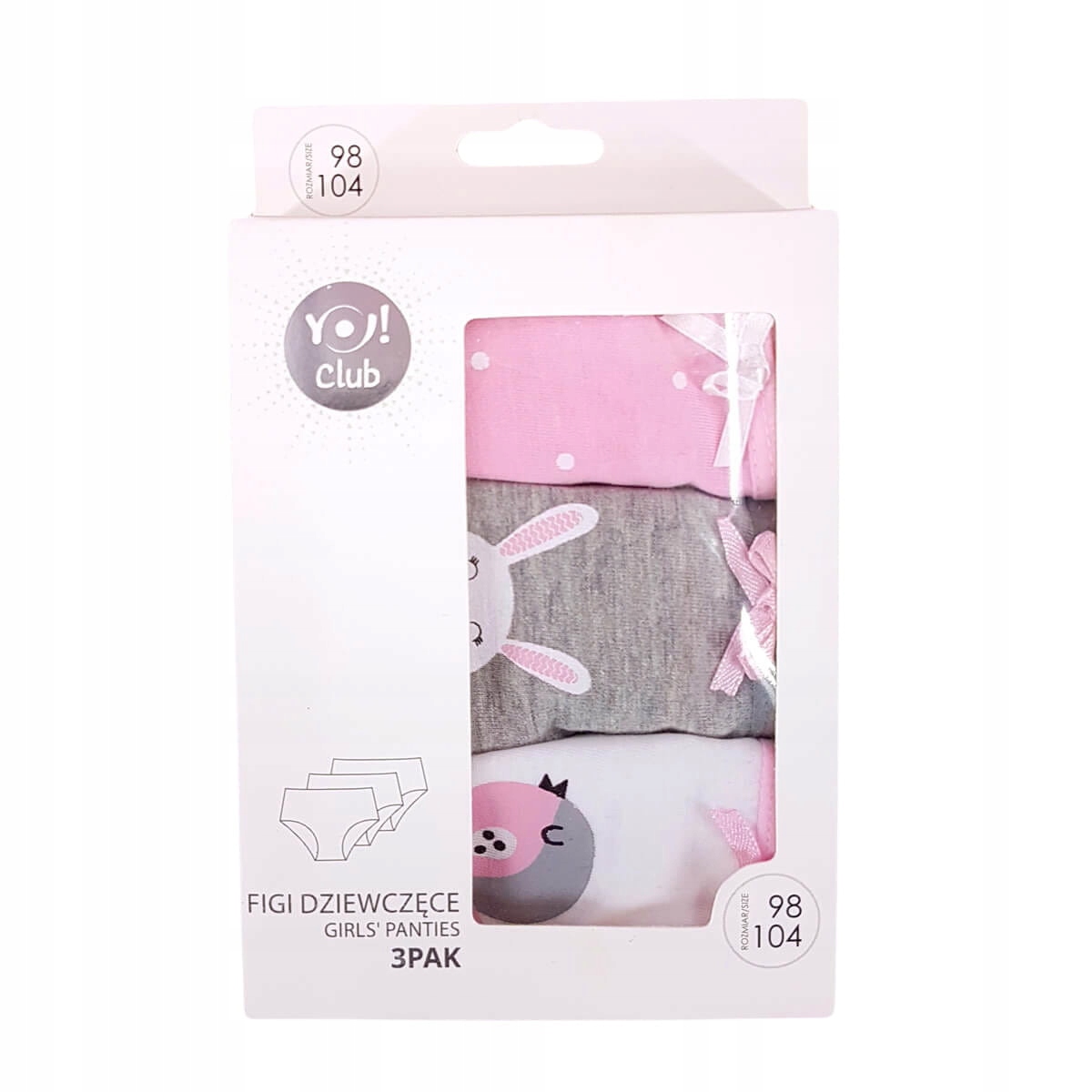 

Figi dziewczęce 3pak box majtki Yo! girl 110/116