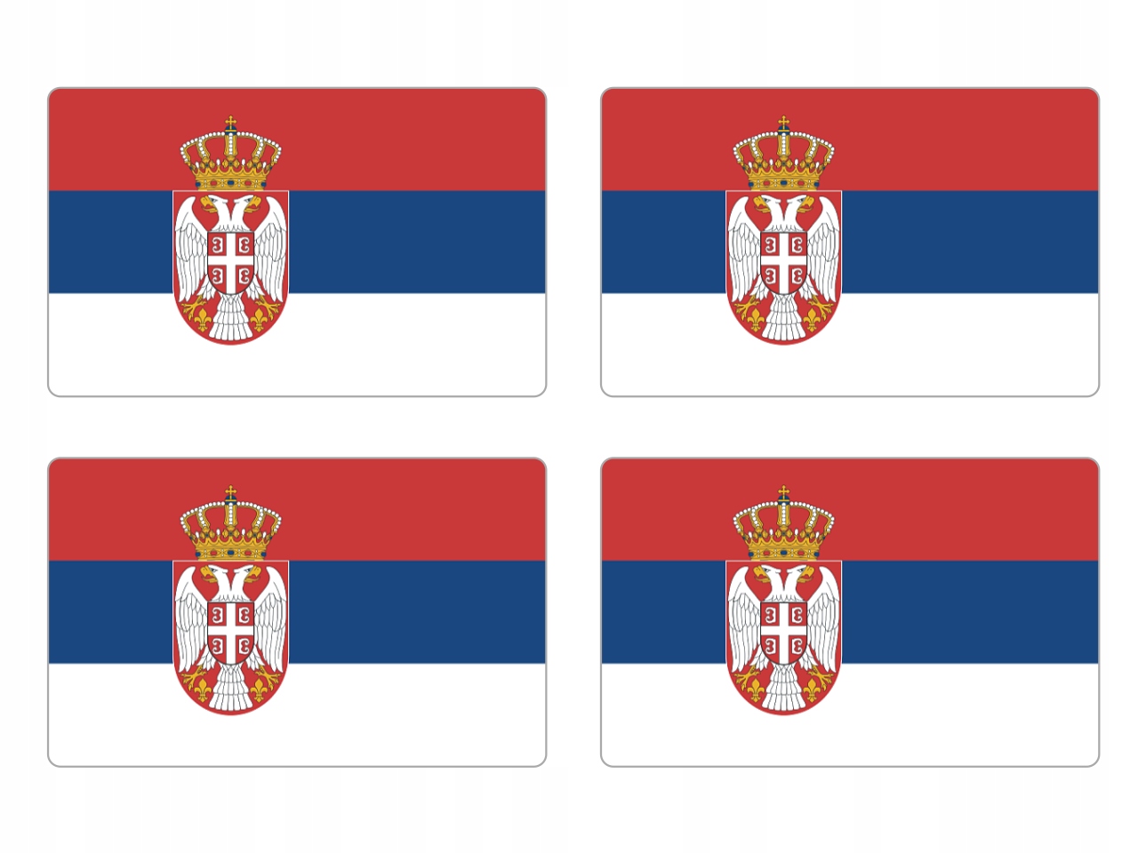

Naklejki Flaga Serbia na auto moto rower 4szt
