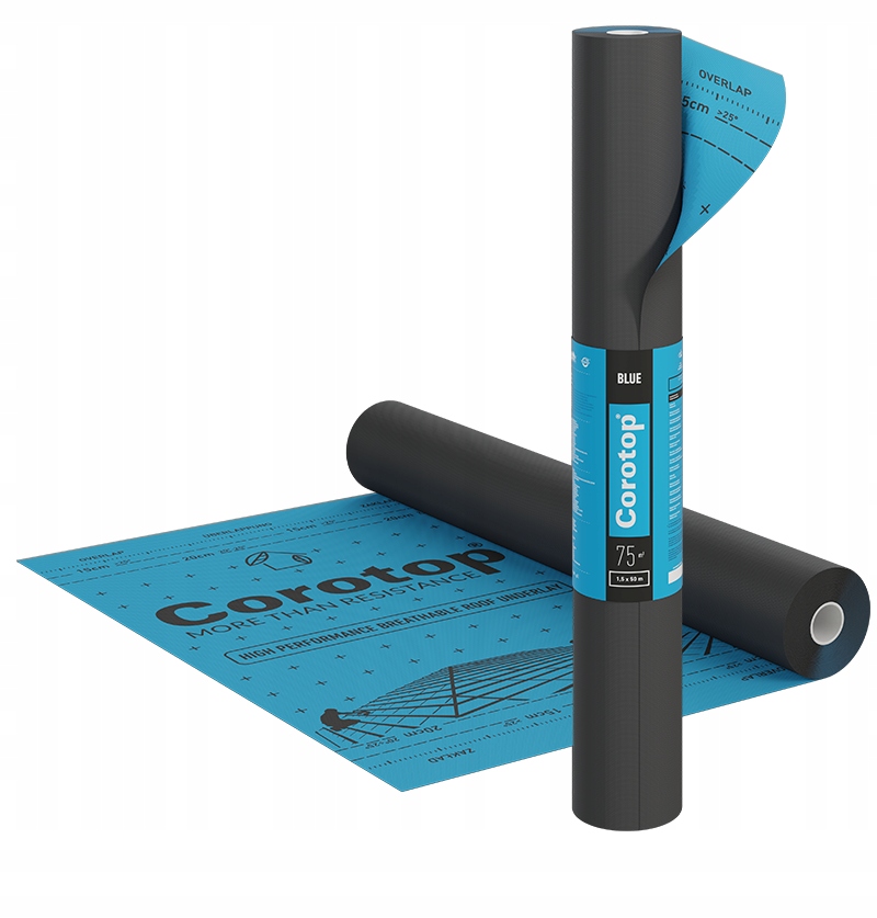 Membrána Fólie Na Střechu Silná Corotop Blue 140 g 1,5 x 20 m 30 m²