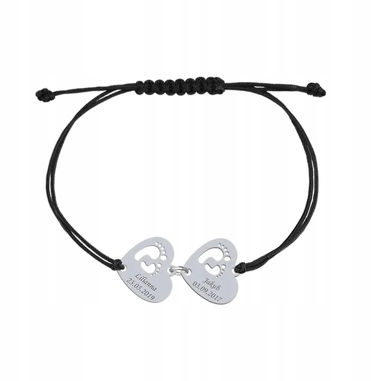 

Bransoletka Serce stópki imię dziecka Graw