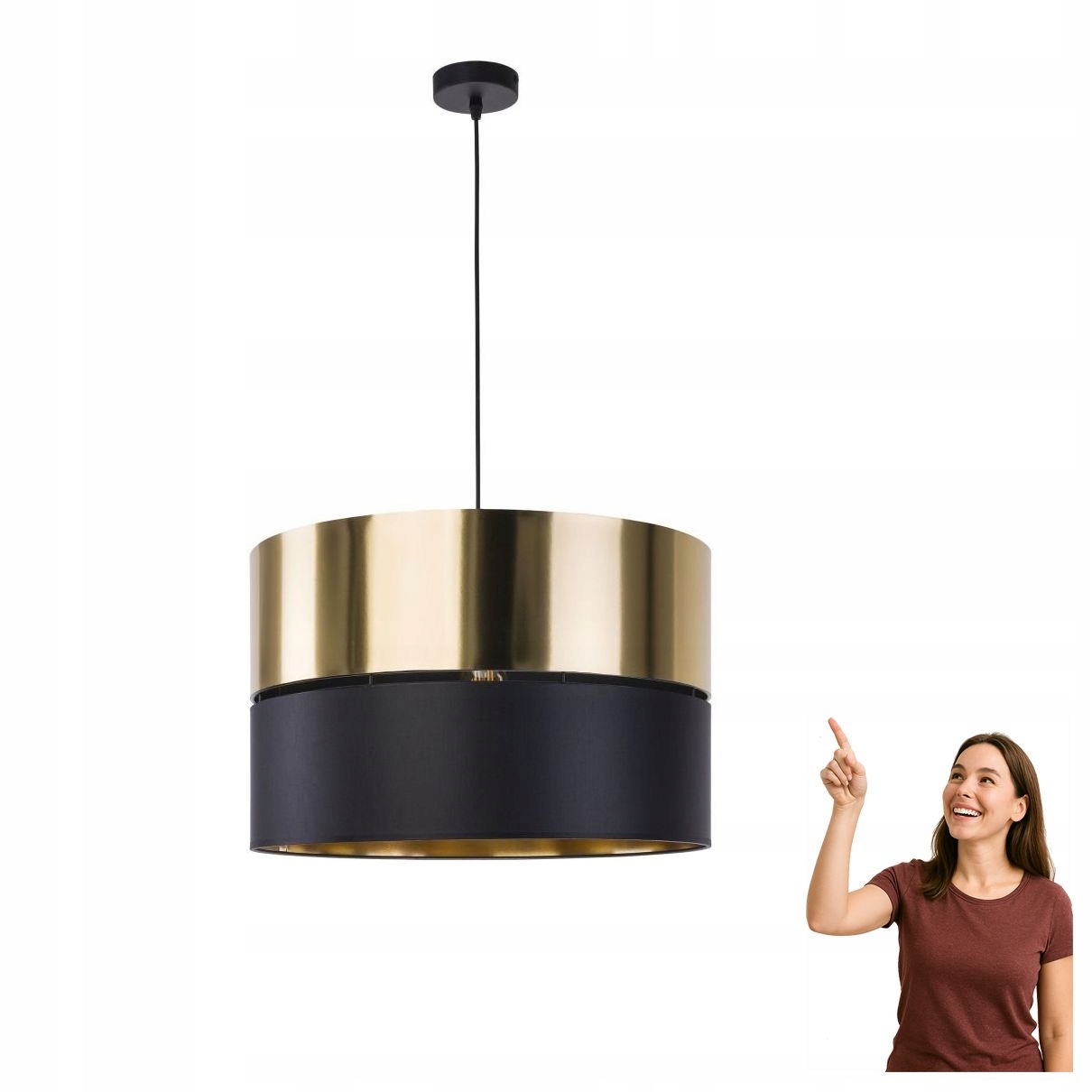 Závesná lampa Hilton Black/gold 4346 Tk Lighting