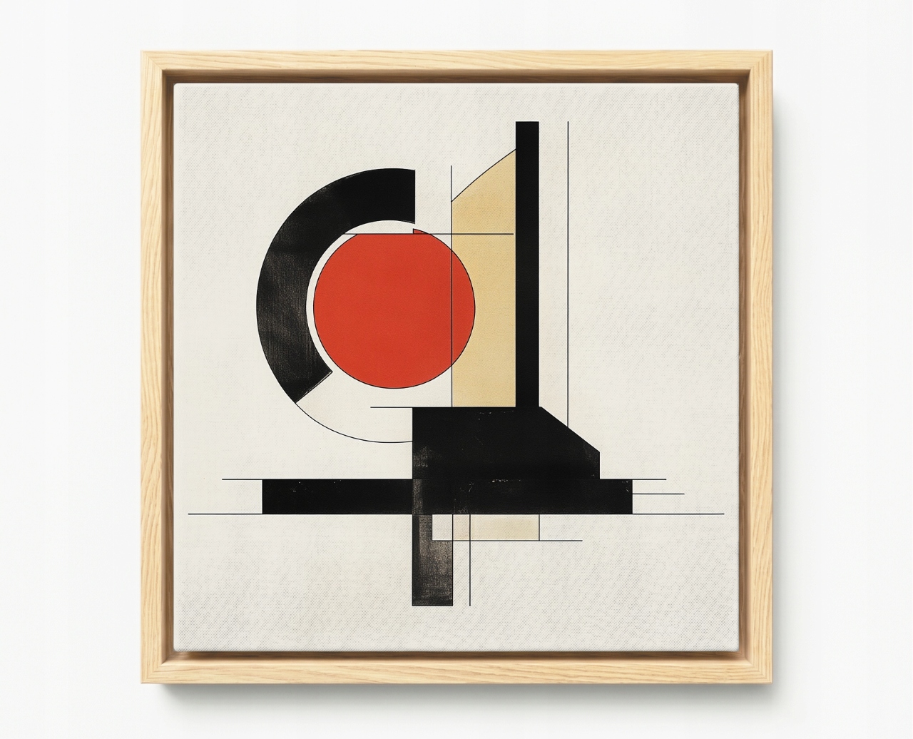 Obraz Rám American Box Grafika Geometrie Kolo Abstrakce Bauhaus 80x80