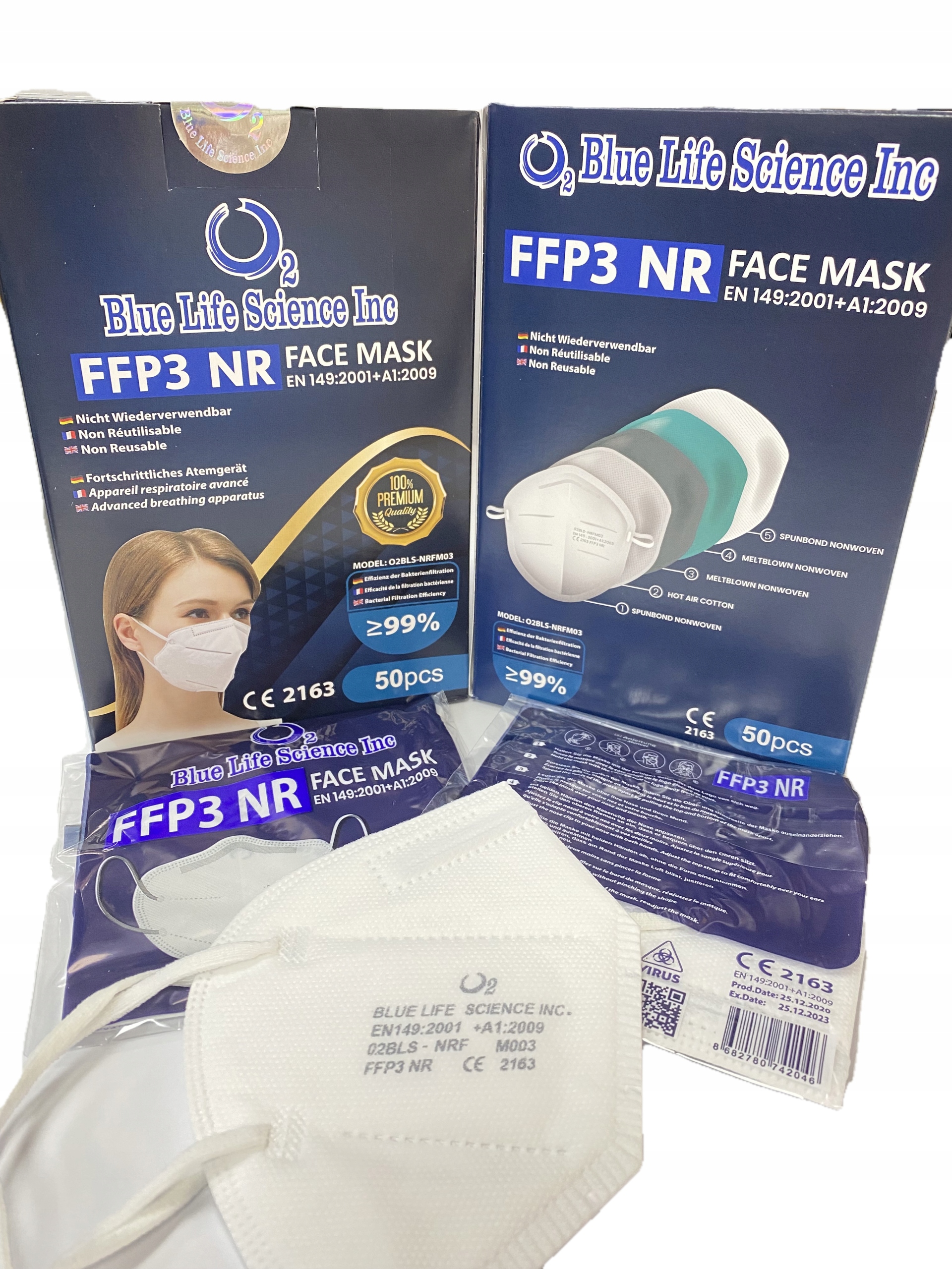 50x MASECZKA FFP3 MASKA OCHRONNA FILTR 99% TRN