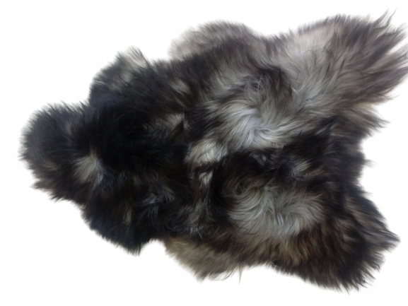 Ovčia koža Dlhý vlas Prírodná Tmavošedá Islandská Unikát