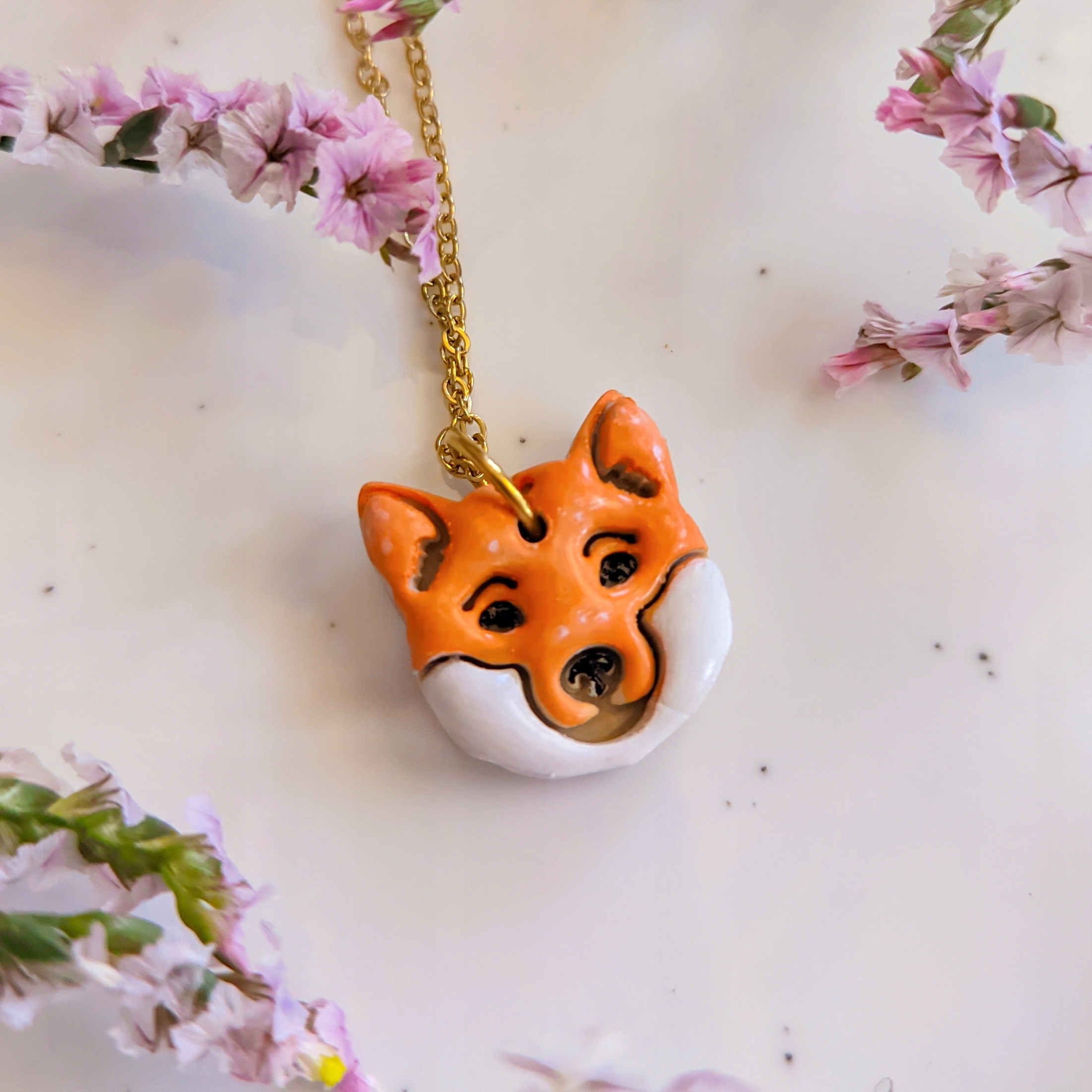 Náhrdelník přívěsek pes shiba, akita inu s pejskem dárek pro psíka