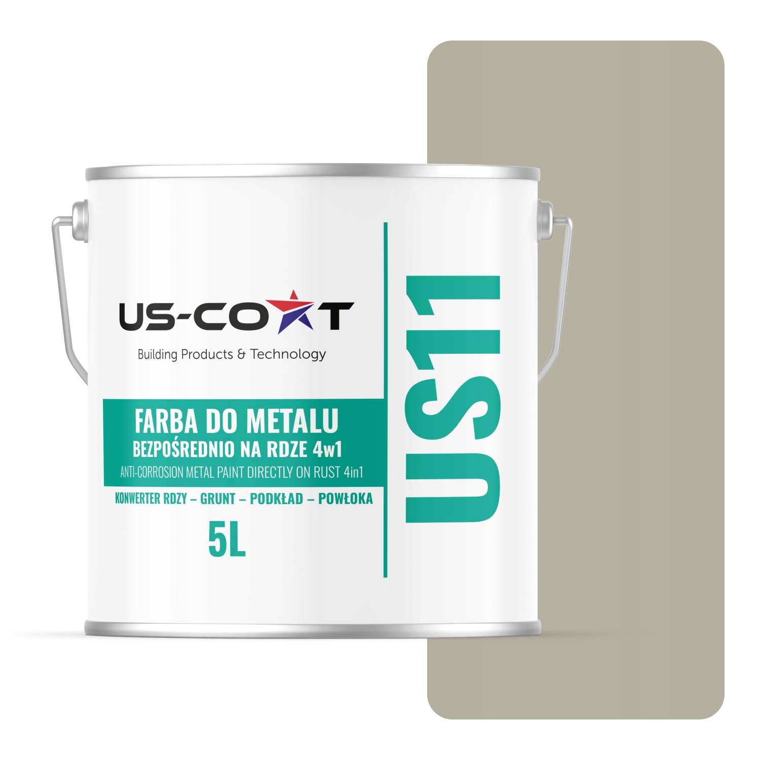 Farba Na Kov Na Hrdzu Plech Pozinkovaná 4v1 Šedá Béžová RAL7032 Polomat 5L
