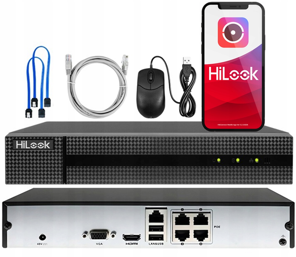 Ip rekordér PoE x4 pro 4Mpx NVR-4CH-4MP/4P HiLook pro Ip kamery