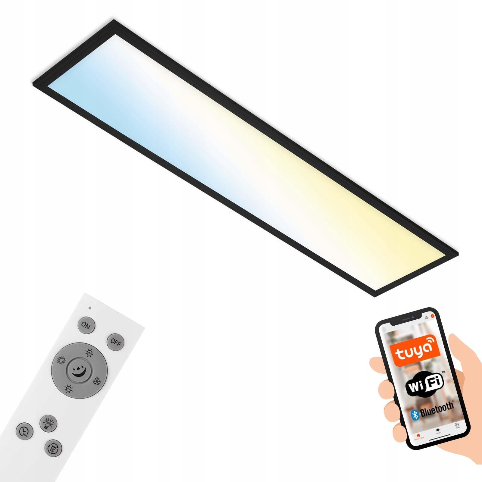 Briloner Led stropné svietidlo, Smart Home, čierna, 100 x 25 cm