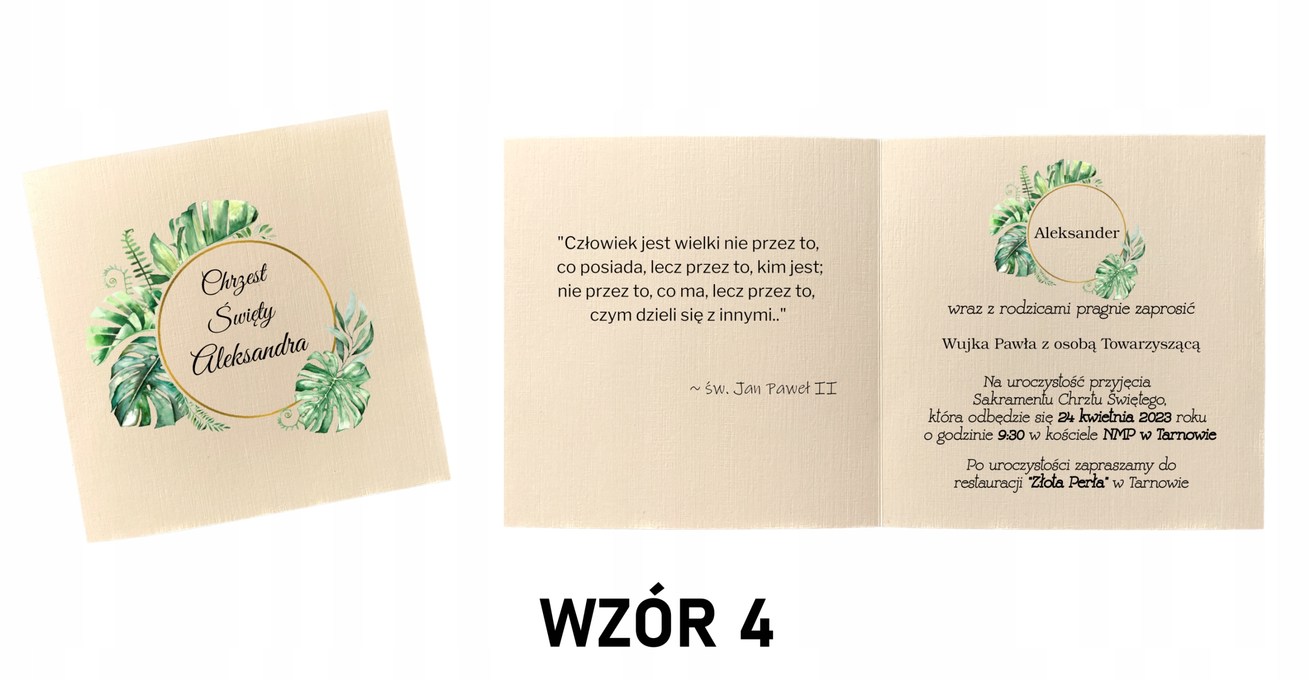 ZAPROSZENIE NA CHRZEST ŚWIĘTY PERSONALIZACJA Kolor biały