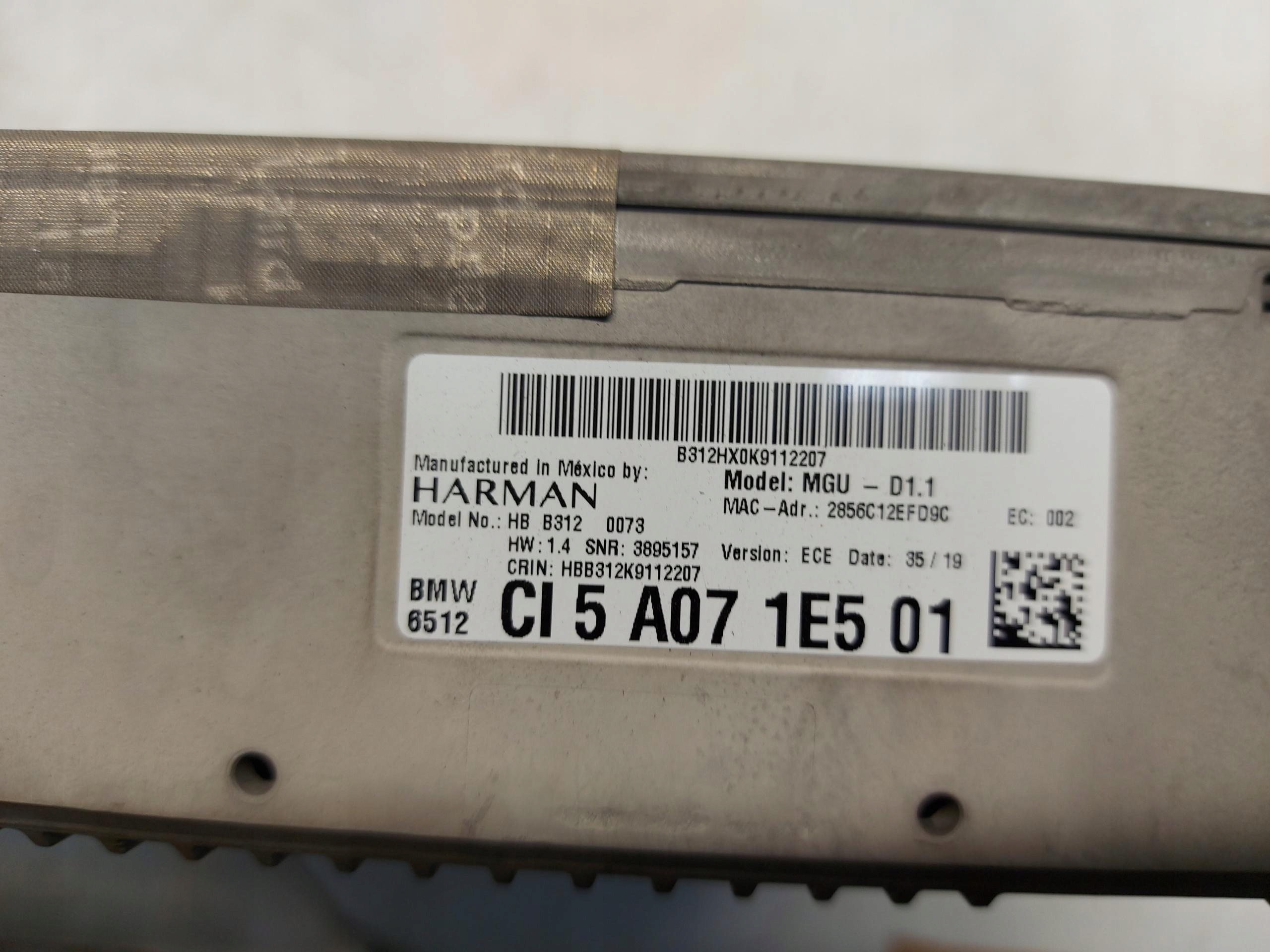BMW G05 X5 Radio Navigation navi 5A071E5