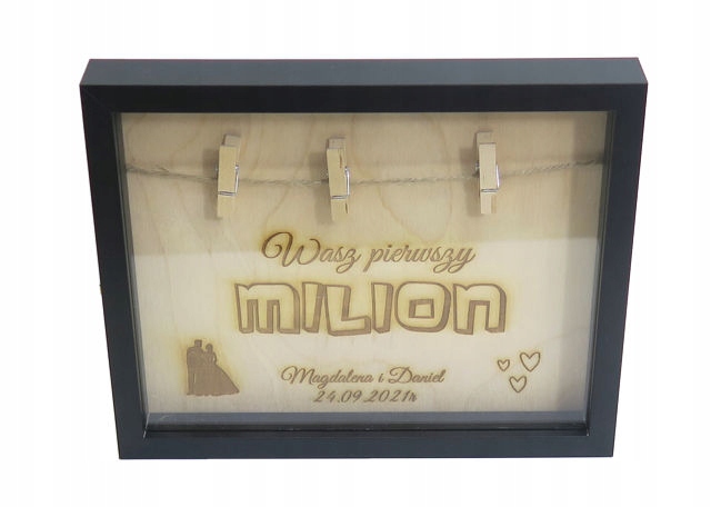 

Prezent Ramka 3D Ślub Wesele Milion Banknoty MB64