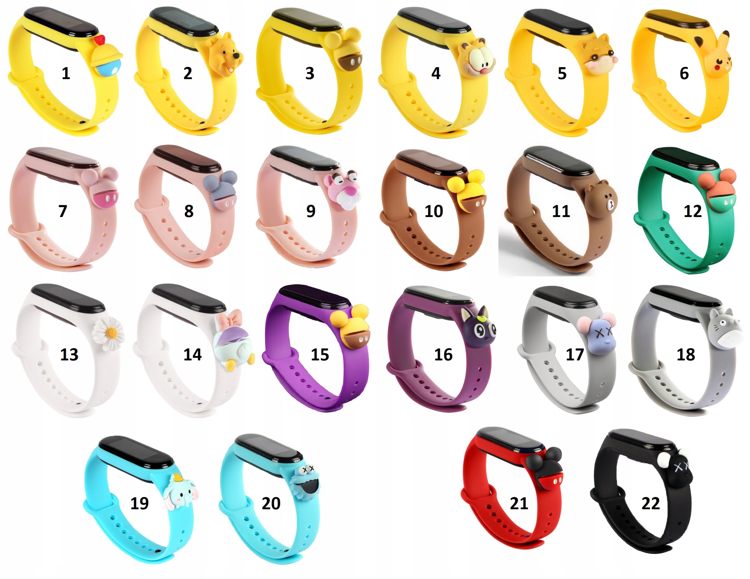 OPASKA DO XIAOMI MI BAND 3 4 PASEK MIBAND ZWIERZAK Materiał guma