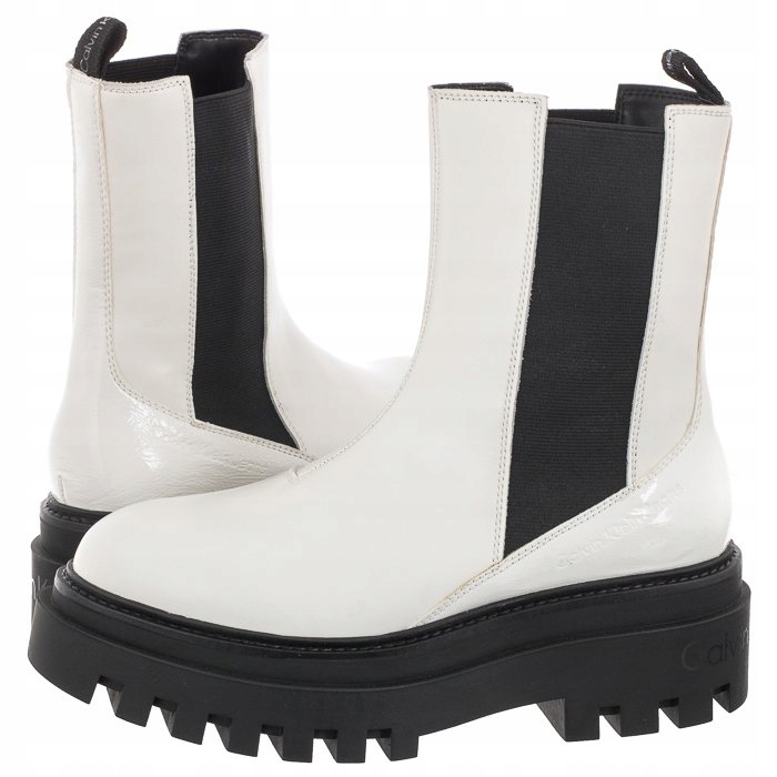 Dámské boty Calvin Klein Flatform YW0YW00850 Bílé