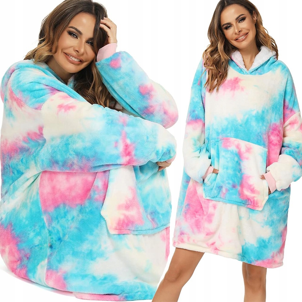 Mikinová Deka Teplá Mikina Velký Župan Kožešina Oversize 2V1 Tv Deka S Rukávy