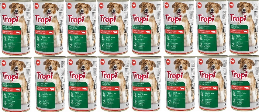 Levně Tropi krmivo pro psy 1250 g s hovězím masem 16 Ks