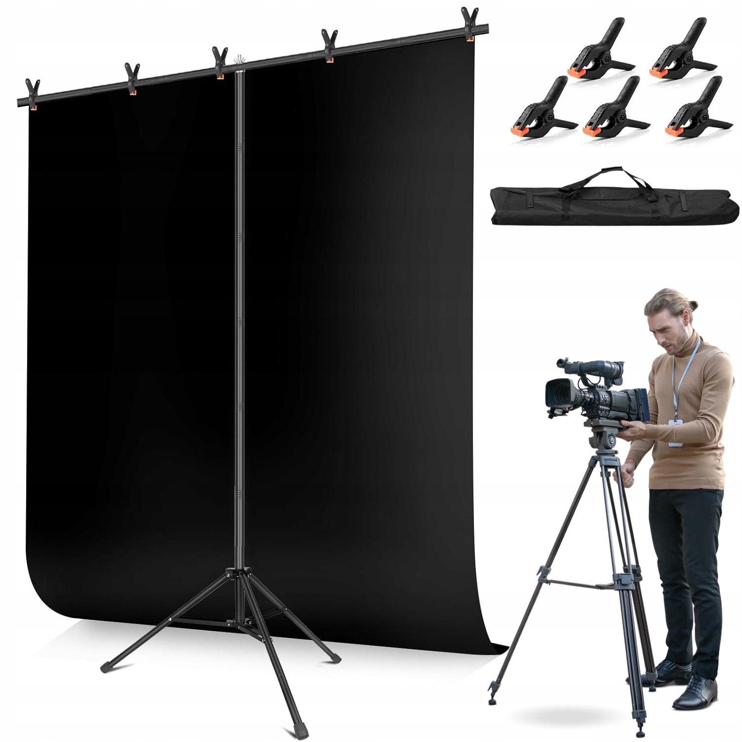 Stativ Pro Fotografické Pozadí Sada Pro Studio Svorky Pouzdro 82-200 CM