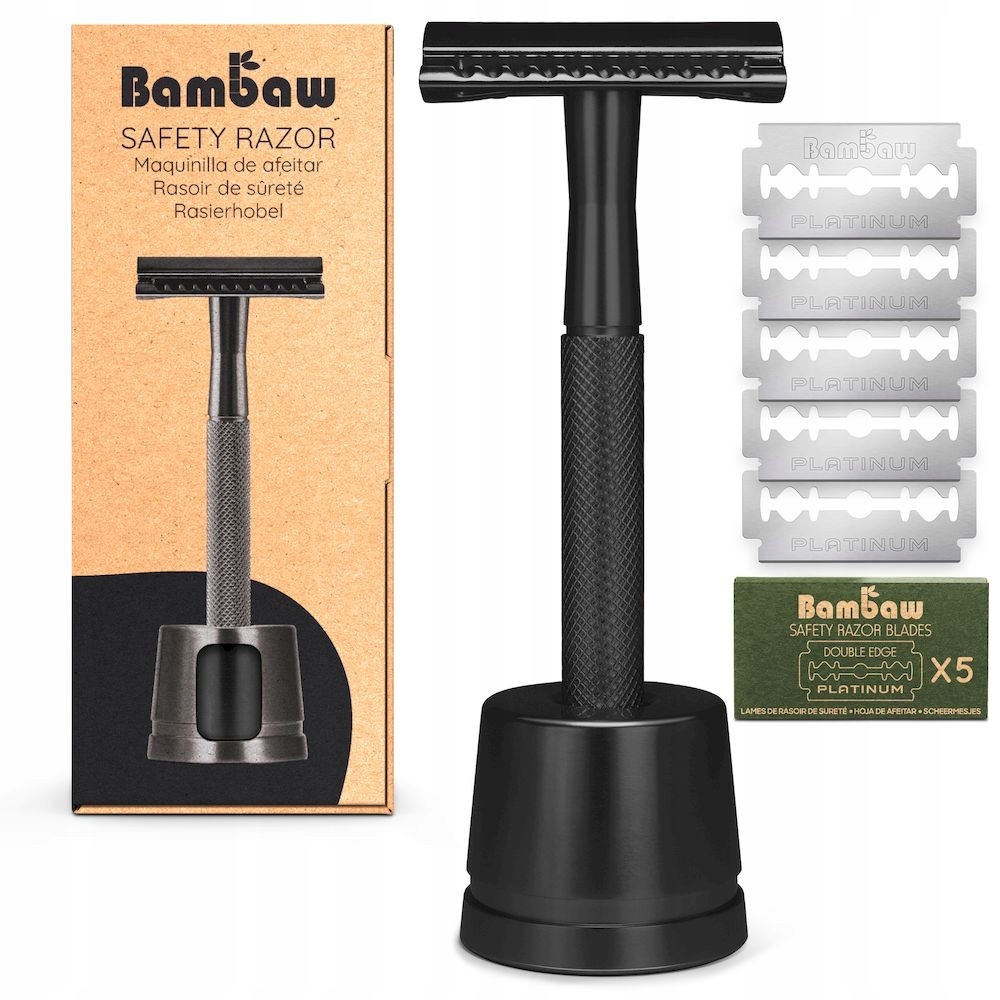 Safety Razor – Maszynka do Golenia na stojaku czarna
