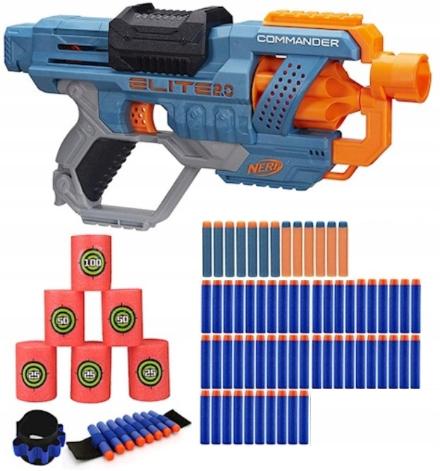 ZESTAW - NERF ELITE 2 PISTOLET COMMANDER +DODATKI