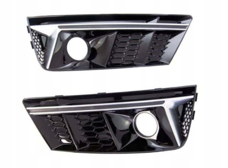 Atrapy Mřížky Nárazníku Audi A4 B9 RS4 2015-2019 Medová Plástev Černý Lesk