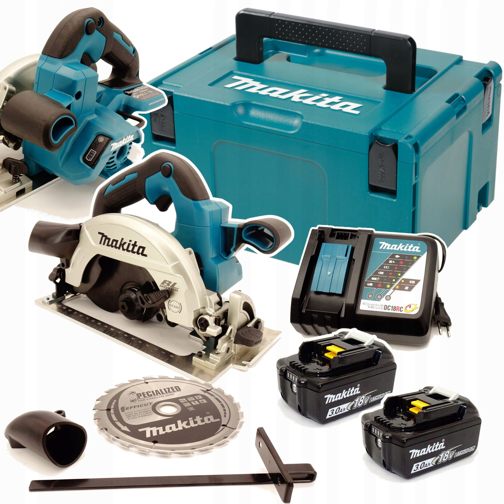 Makita DHS660RFJ Piła tarczowa ręczna Bldc 165mm 18V Lxt Zestaw 2x 3ah
