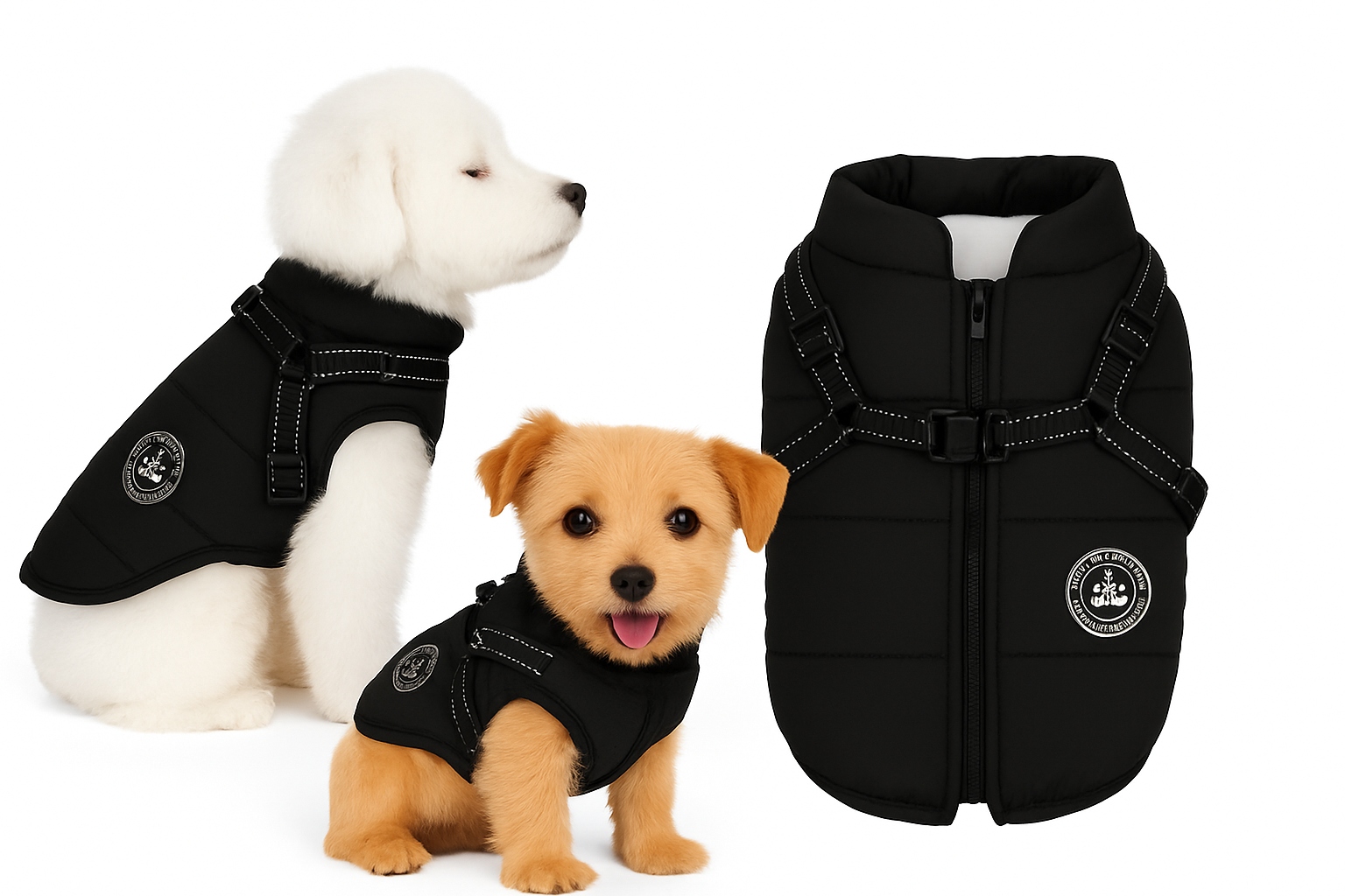 Levně Zimní bunda pro psa s ramenními popruhy 2v1, voděodolná, reflexní, velikost XL