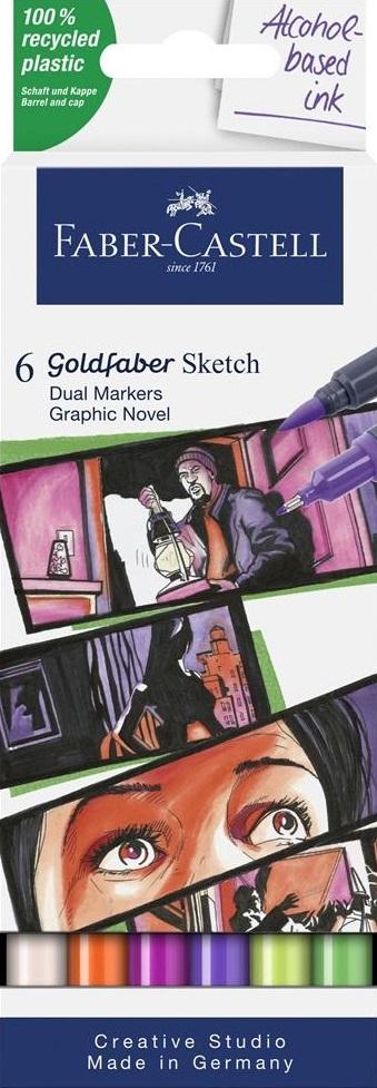 Faber-Castell Goldfaber Sketch oboustranné pera 6 barev (grafické)