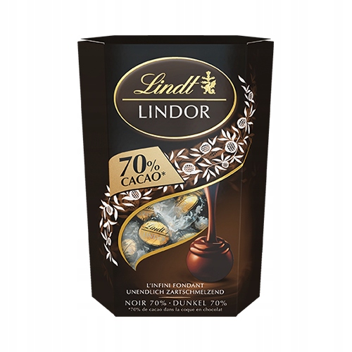 Lindt praliny Lindor pralinki z czekolady gorzkiej z nadzieniem 200g