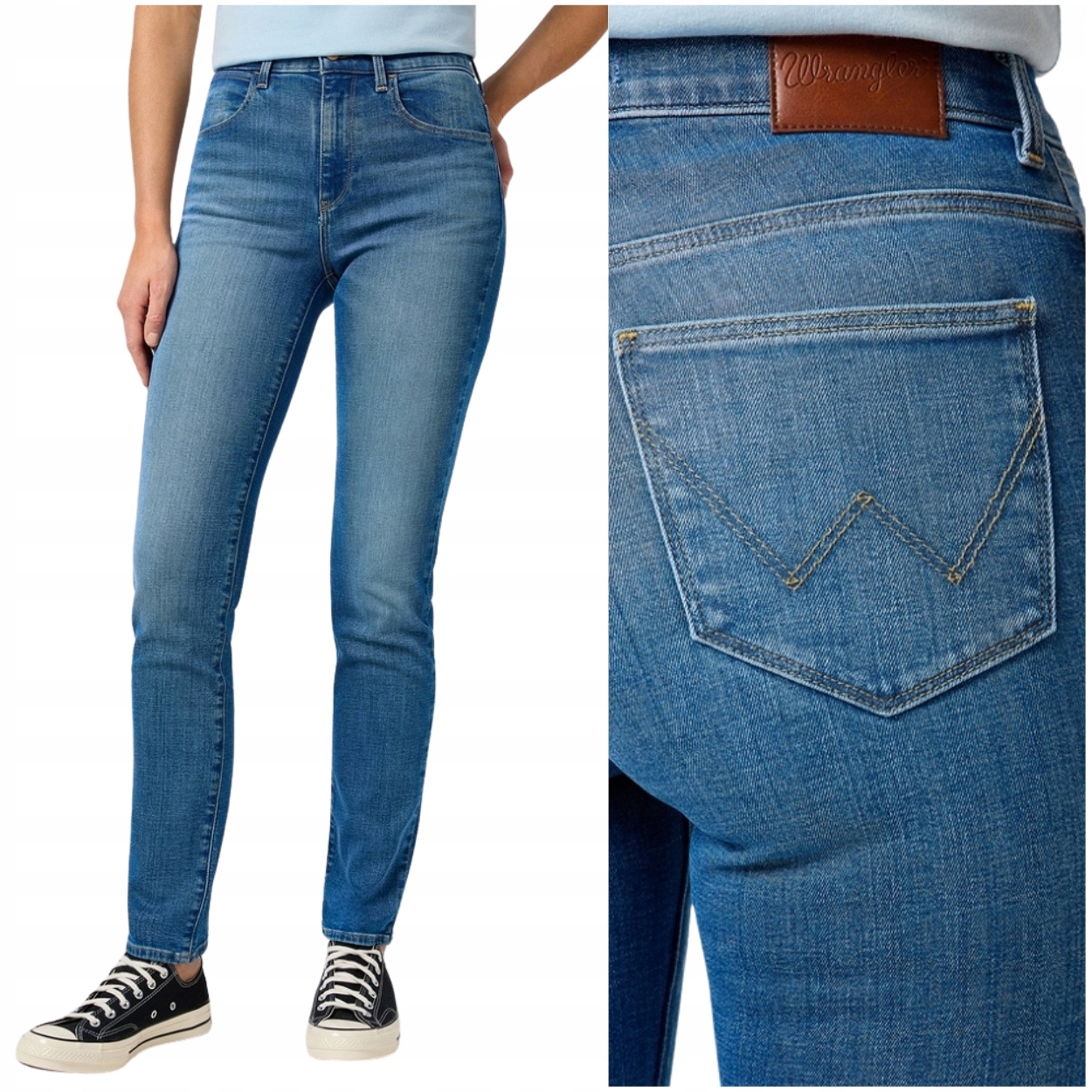 Wrangler Slim dámské džínové kalhoty vysoké rovné velikosti W34 L34