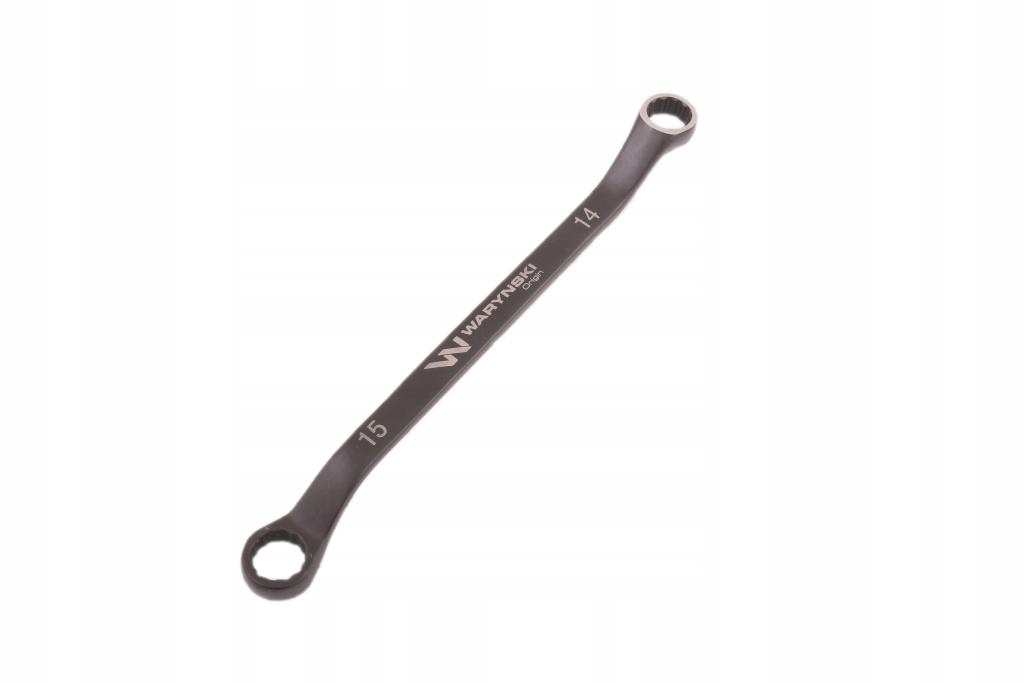 Klucz oczkowy odsadzony 14 x 15 mm. CrV standard Asme B107.9 Waryński