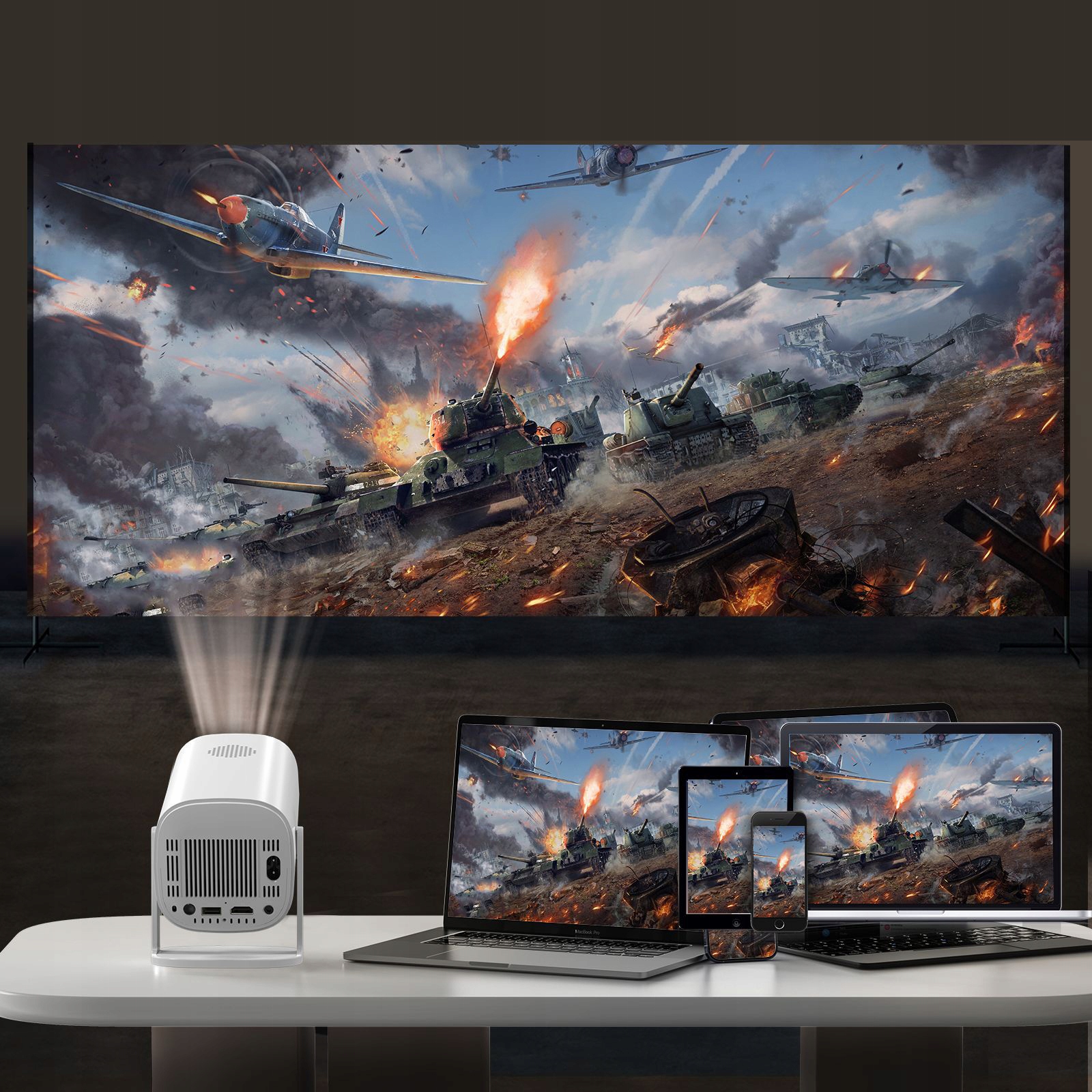 Projektor Rzutnik 4k/LED/Mini Projekcja telefonu/WIFI /zmiana języka Technologia wyświetlania LED