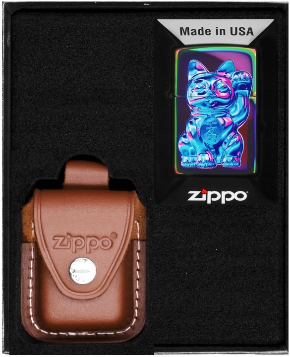 Sada Zippo Zapalovač Lucky Cat Design Dárkový No4