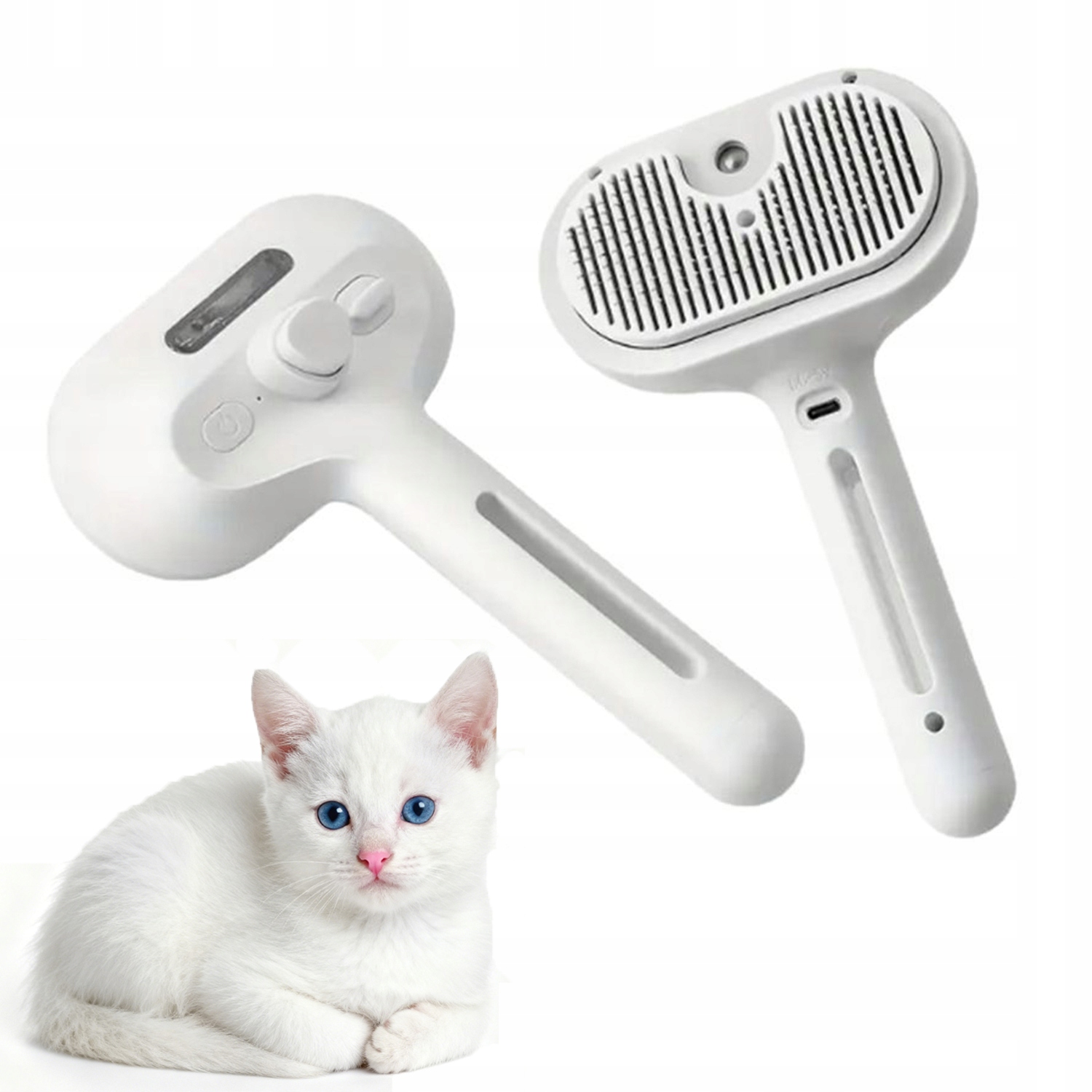 Elektrický kartáč s párou pro péči o srst domácích mazlíčků, samočisticí, profesionální pro kočky a psy
