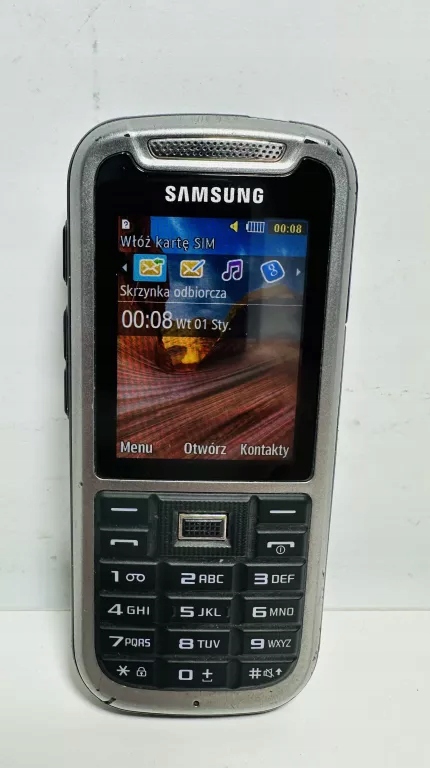 Telefon komórkowy Samsung szary 32 MB 2G pyłoszczelny