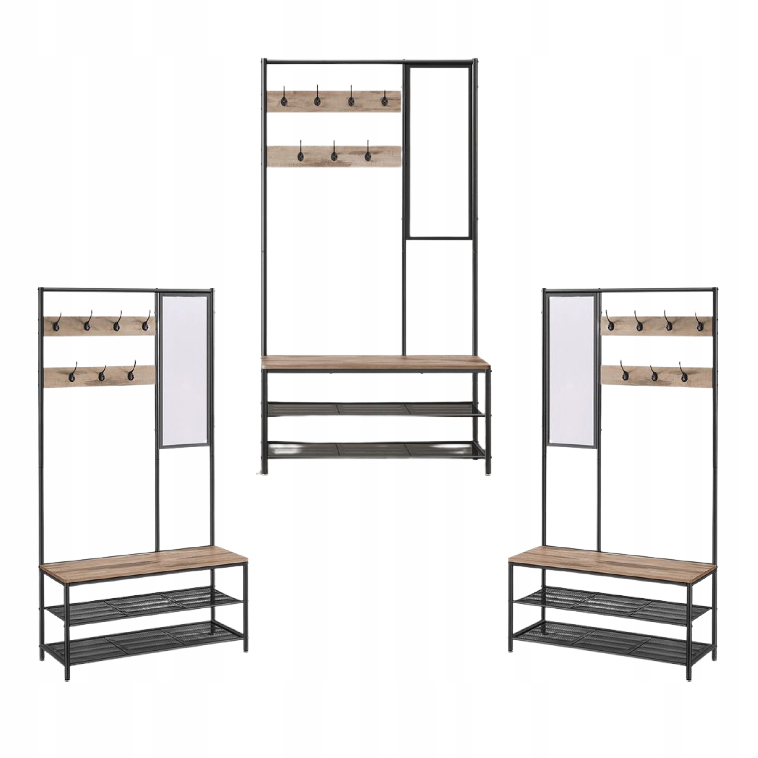 Šatníková skriňa so zrkadlom do predsiene s policami, vešiakmi na oblečenie Loft