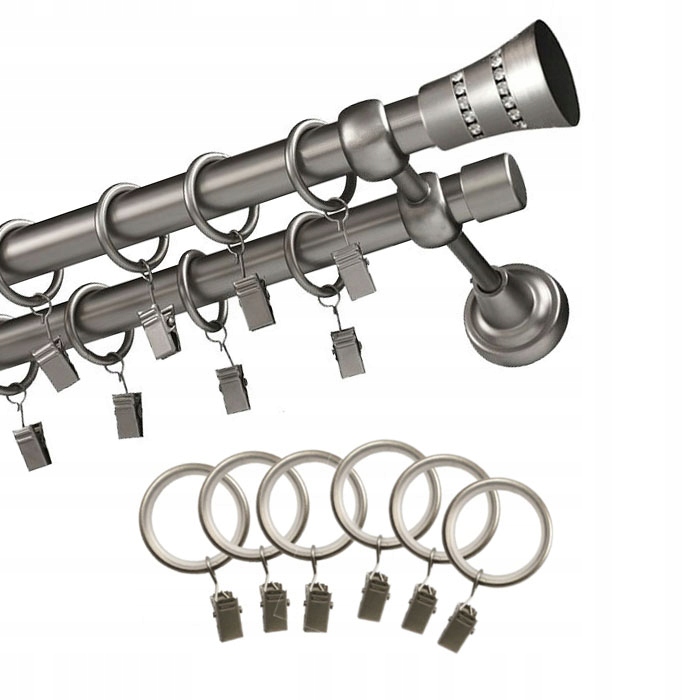 

Kompletny karnisz 370 cm 19+19 mm do salonu pokoju