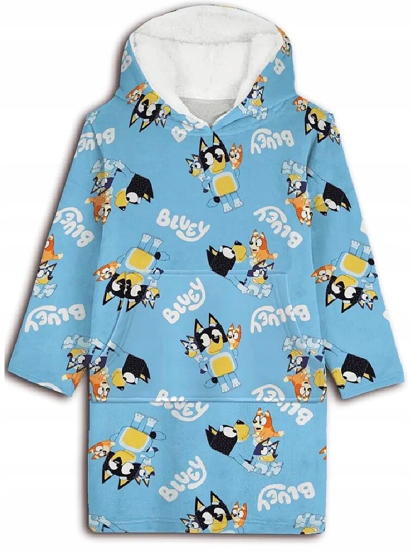 Kocobluza Bluey Koc Z Rękawami Bluey Szlafrok Bluey 98-116 (3-6 Lat)