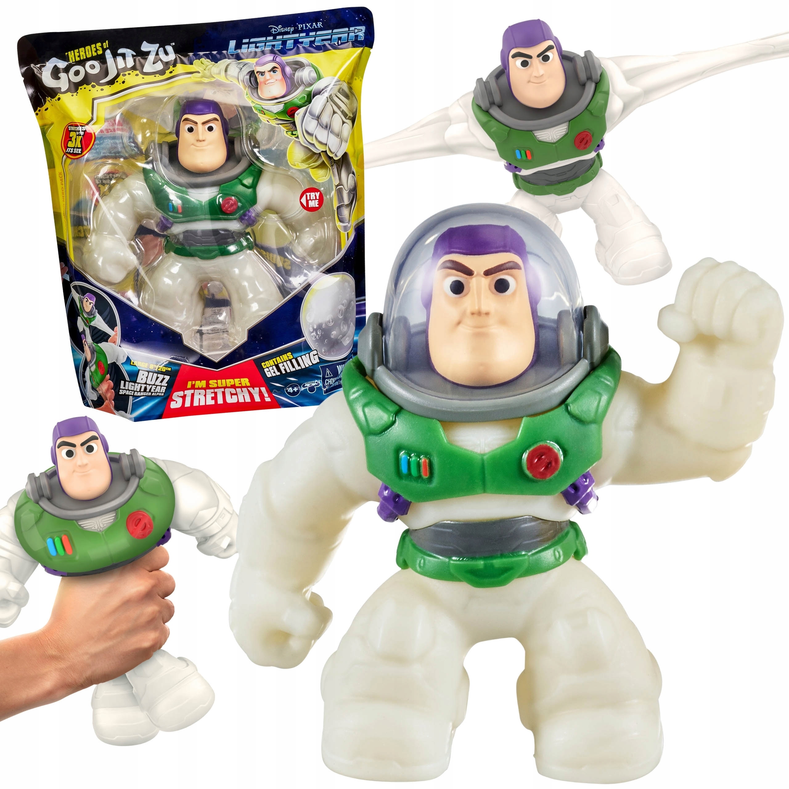 Goo Jit Zu Disney Buzz Astral Rozciągliwa figurka 20 cm, Żelowy Gniotek