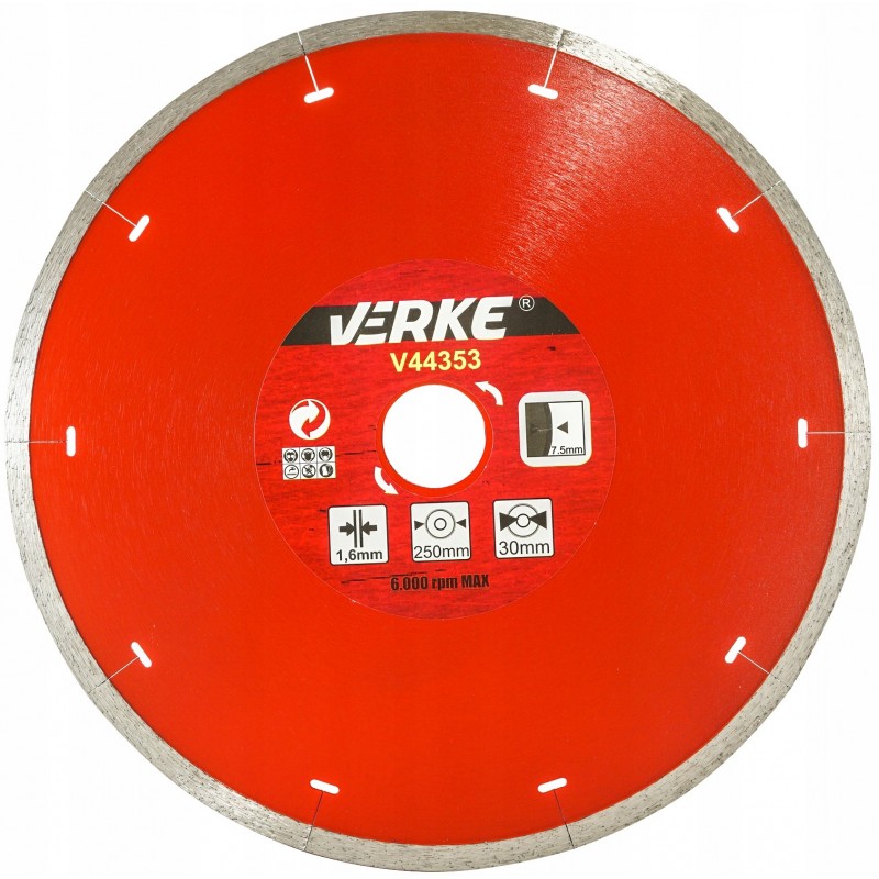 

Tarcza diamentowa ciągła 250x30mm do płytek Verke