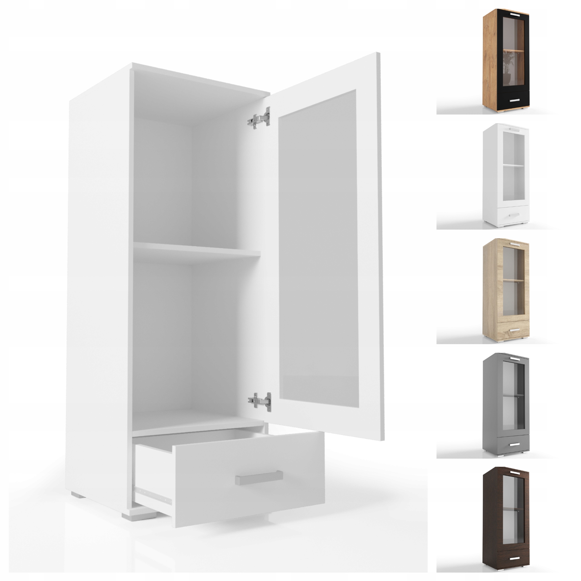 Komoda Vitrína Regál 50 cm VK09 Deska 18 mm O-sofa Praktická skříňka Barvy