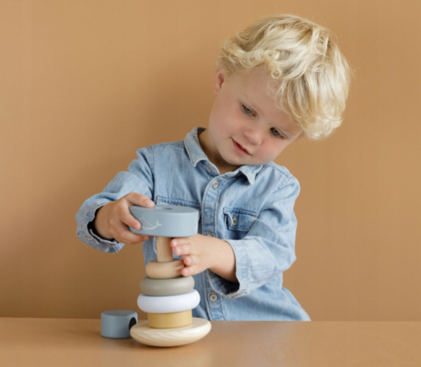 LITTLE DUTCH DREWNIANA PIRAMIDA PIRAMIDKA SORTER Liczba elementów 7 szt.