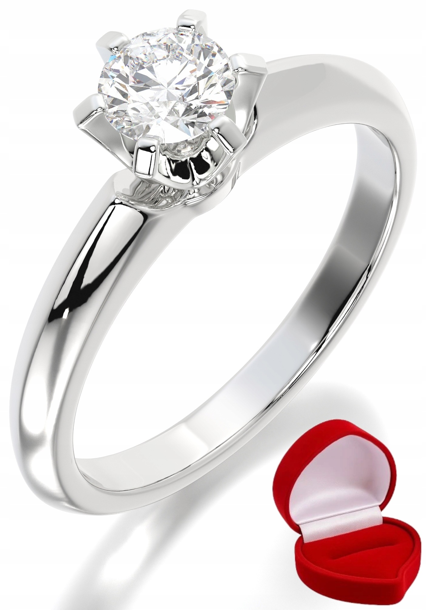 Zlatý Prstýnek 585 14k Diamant Lab 0,30 ct Bílé Zlato R17